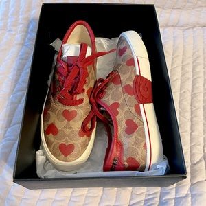 Original never used “COACH” Red hearts sneakers
